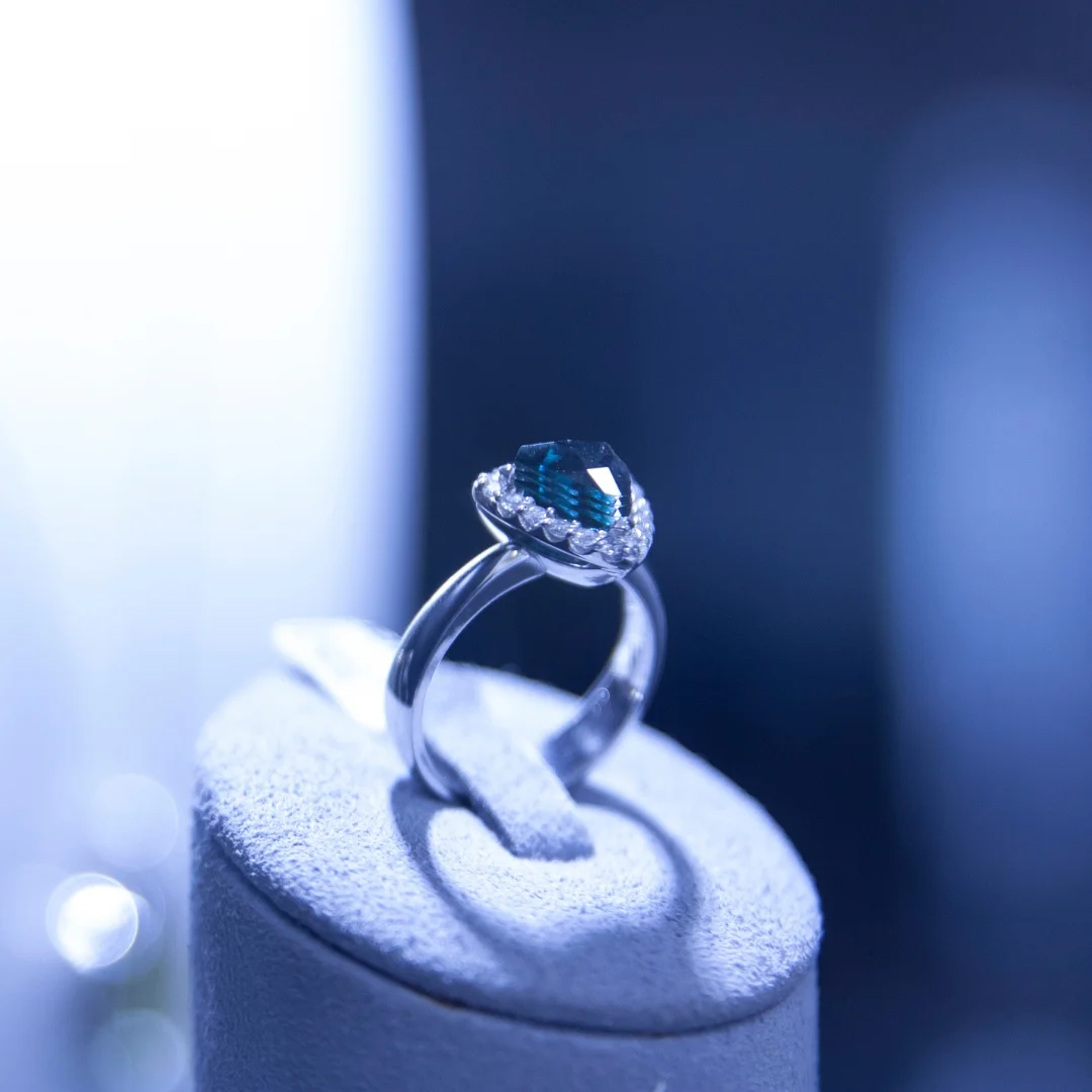 Blue Diamond Wedding Ring