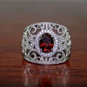 Red Rhodolite Ring